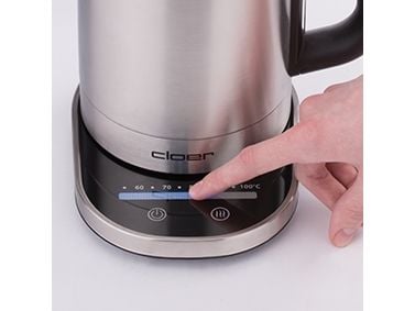 Cloer 4459 - Kedel - 1,7 litraa - 2,2 kW - matta rustfrit stål/sort