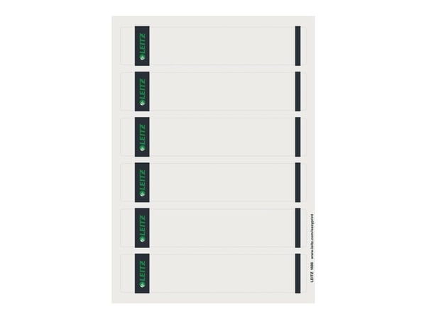 Leitz - Selvklebende - grå - 39 x 192 mm - 80 g/m² - 150 etikett(er) (25 ark x 6) baksideetiketter