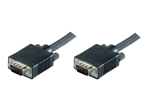 MicroConnect - VGA-kabel - HD-15 (VGA) (hann) til HD-15 (VGA) (hann) - 5 m - formstøpt, tommelskruer - svart