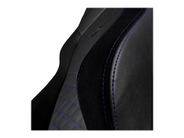 noblechairs Hero PU Leather, Ilmatäytteinen istuin, Pehmustettu selkänoja, Musta, Musta, Sininen, Terästä, Musta