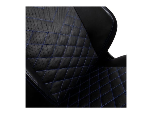 noblechairs Hero PU Leather, Ilmatäytteinen istuin, Pehmustettu selkänoja, Musta, Musta, Sininen, Terästä, Musta