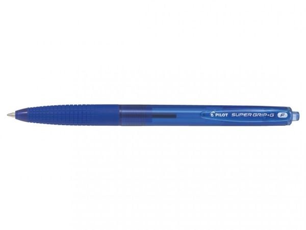 Pilot Super Grip G, Blå, Blå, Uttrekkbar kulepenn med klips, Medium, Rund, 1 mm