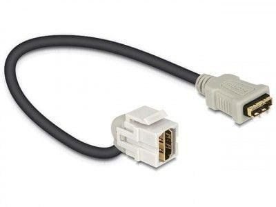 Delock Keystone Module HDMI female > HDMI female 110° with cable - HDMI-kabel - HDMI hunn til HDMI hunn - 22 cm