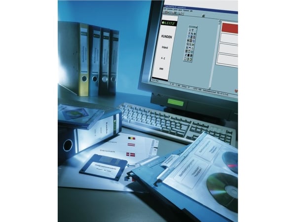 Leitz 16852025, Punainen, Suorakulmio, Rengaskansio, Paperi, 80 g/m², 4 kpl