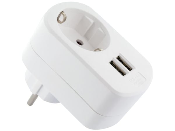 Schwaiger - Strømadapter - 3.4 A - 2 utgangskontakter (USB) - hvit