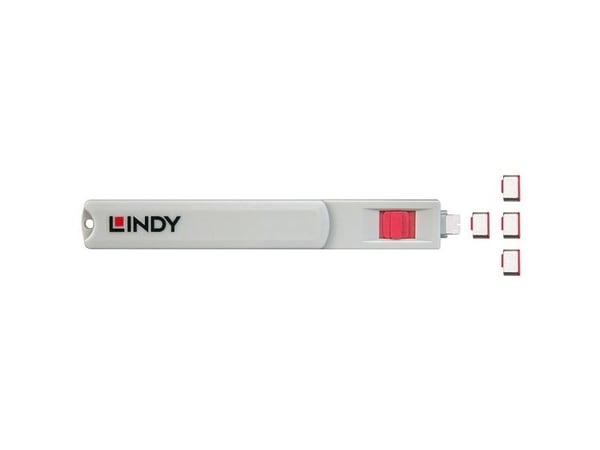 Lindy 40425, Porttilukko + avain, USB Type-C, vaaleanpunainen, 5 kpl
