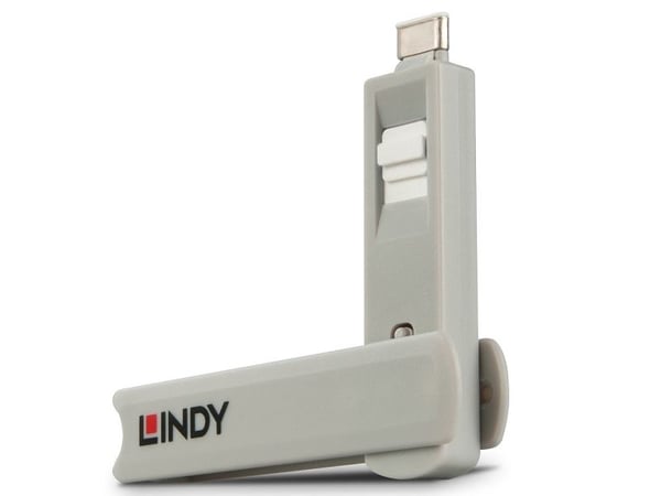 Lindy 40427, Portin lukitsin + avain, USB Type-C, Valkoinen, 5 kpl, 10 g