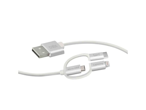SBS TECABLEUSBIP531W, 1,2 m, USB A, Micro-USB A, Vit