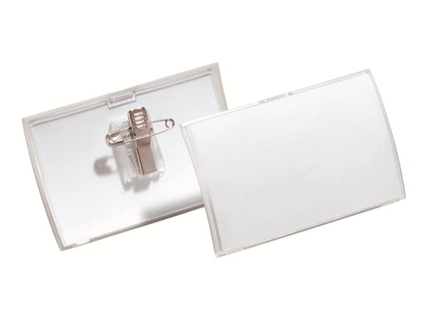 DURABLE CLICK FOLD - Navneskilt - for 54 x 90 mm - klips, nål - gjennomsiktig (en pakke 25)