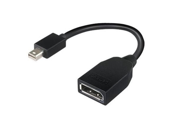 Lenovo - DisplayPort-adapter - Mini DisplayPort (hann) til DisplayPort (hunn) - 17.6 cm - for ThinkCentre M70; M75t Gen 2; M80; M90; ThinkStation P...