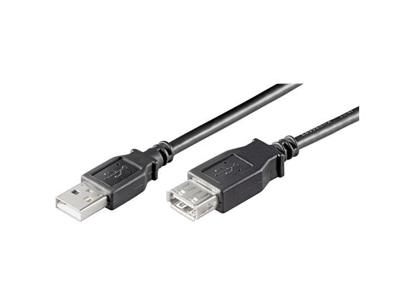 Goobay USB 2.0 AA 180 LC, 3m, 3 m, USB A, USB A, Uros/naaras, Musta