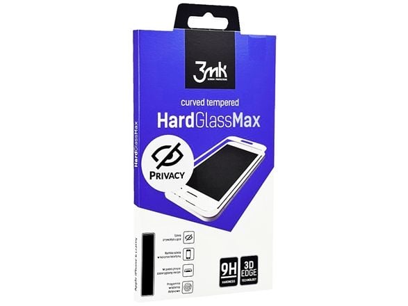 3MK HARDGLASSMAX PRIVACY IPHONE6S+BLACK, Kirkas näytönsuoja, Apple, iPhone 6S Plus, Pölynkestävä, Musta, Läpinäkyvä, 1 kpl