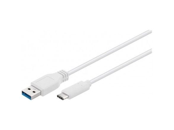 Goobay 67185, 0,5 m, USB A, USB C, USB 3.2 Gen 1 (3.1 Gen 1), 5000 Mbit/s, hvit