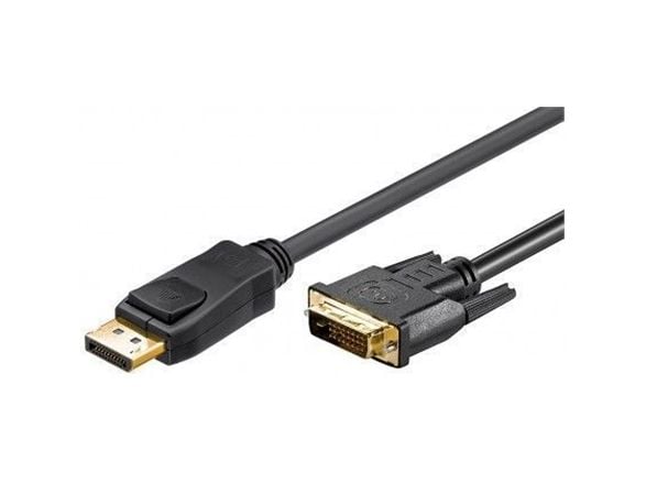Goobay 2m DP/DVI, 2 m, DisplayPort, Gull, Sort, Hankjønn/hankjønn, 1 stykker