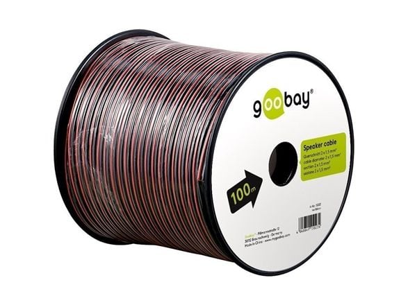 Goobay LSK 2x1.5 - 100m, 100 m, Sort