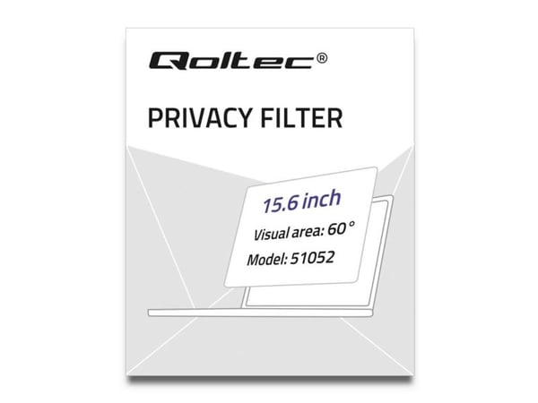 Qoltec - Notebookpersonvernsfilter - 15,6" bredde - gjennomsiktig