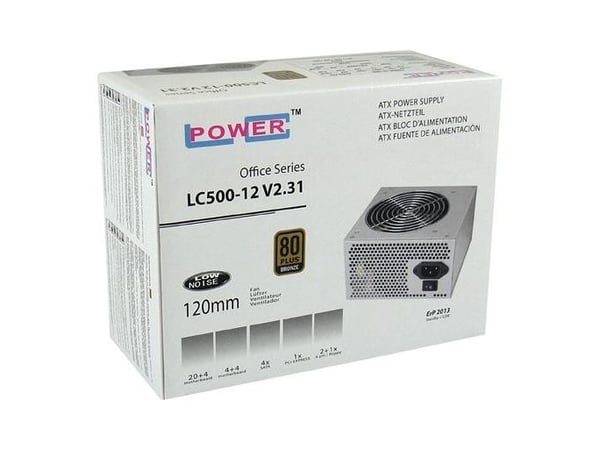 LC Power Office Series LC500-12 V2.31 - Strømforsyning (intern) - ATX12V 2.31 - 80 PLUS Bronze - AC 230 V - 400 watt - aktiv PFC