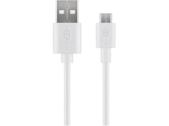 Goobay 77527, 1 m, USB A, Micro-USB B, USB 2.0, 0,48 Gbit/s, Hvit