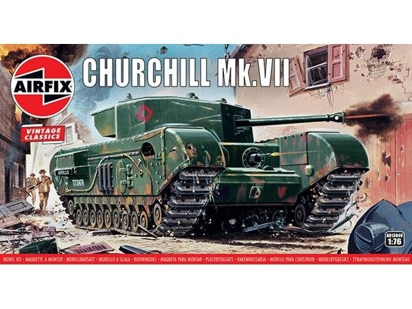 Airfix A01304V, Tank model, Kokoamispakkaus, 1:76, Churchill Mk.VII, Ei sukupuolirajoitusta, Muovi