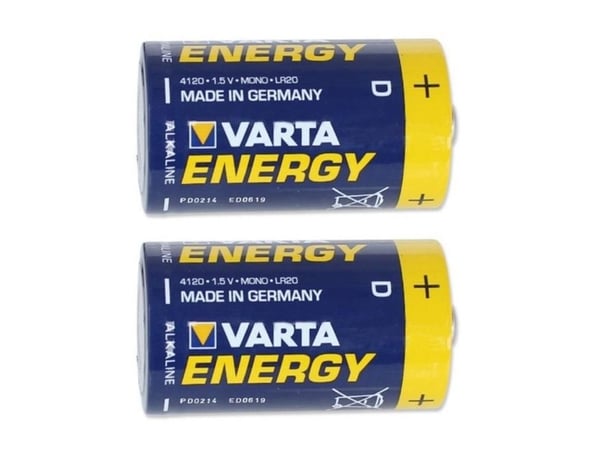 Varta ENERGY D, Kertakäyttöinen akku, D, Alkali, 1,5 V, 2 kpl, Sininen, Keltainen