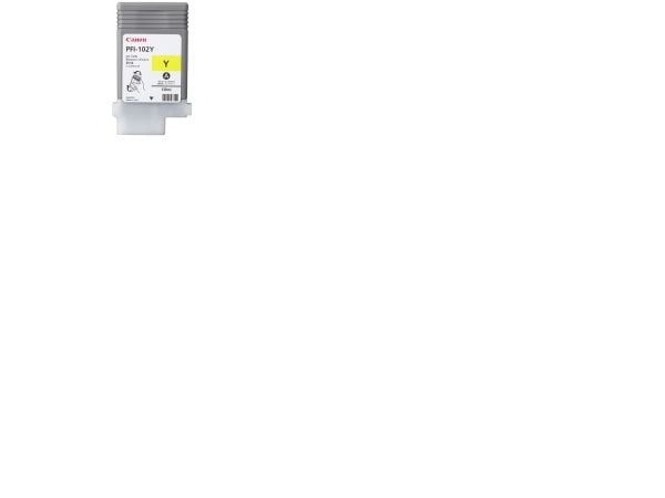 Canon LUCIA PFI-102 Y - 130 ml - keltainen - alkuperäinen - mustesäiliö - imagePROGRAF iPF510, iPF610, iPF610, iPF650, iPF655, iPF750, iPF755, iPF7...
