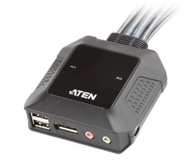 ATEN CS22DP - KVM / lyd / USB-svitsj - 2 x KVM/lyd/USB - 1 lokalbruker - stasjonær