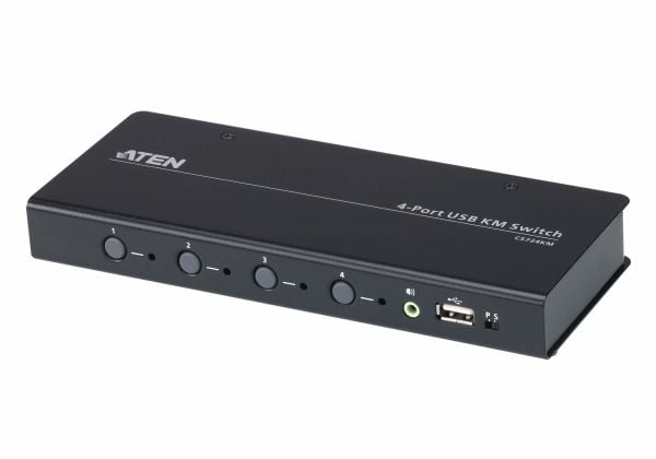 ATEN CS724KM USB Boundless KM Switch - Tastatur/mus/USB/lydbryter - 4 x tastatur/mus/USB/lyd - 1 lokalbruker - stasjonær