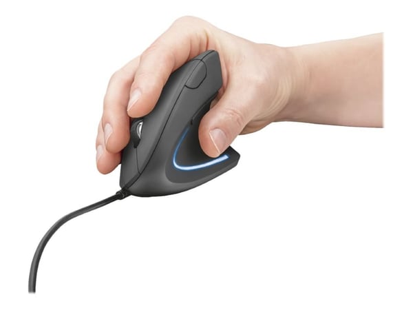 Trust Verto - Mus - ergonomisk - høyrehendt - optisk - 6 knapper - kablet - USB