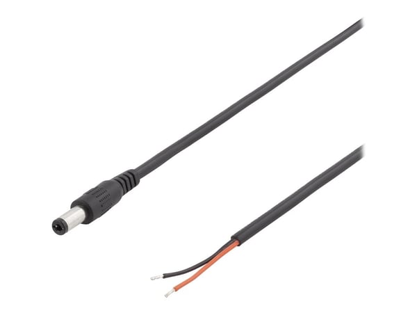 DELTACO - Strømkabel - DC jackstik 5,5 x 2,1 mm til uisoleret ledning - 2 m - lajittelu