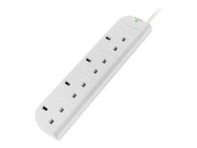 Belkin E-Series 4 Socket, 3-Metre SurgeStrip, 238 J, 4 AC-pistorasia(a), 230 V, 50 Hz, Valkoinen, 3 m