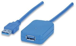 Manhattan 150712, 5 m, USB A, USB A, USB 3.2 Gen 1 (3.1 Gen 1), Hankjønn/hunkjønn, Sort