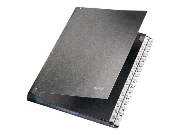 Leitz - Klassifikasjonsmappe - 32 rom - 32 deler - fortrykt: 1-31 - for A4 (210 x 297 mm) - med fliker - svart