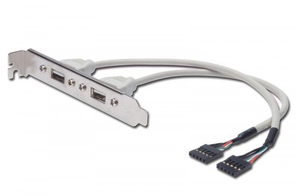 ASSMANN - USB-panel - 5 pin i linje (hunn) til USB (hunn) - 25 cm - beige