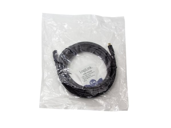 LogiLink CU0125, 5 m, Micro-USB B, Micro-USB B, USB 2.0, 0,48 Gbit/s, Sort