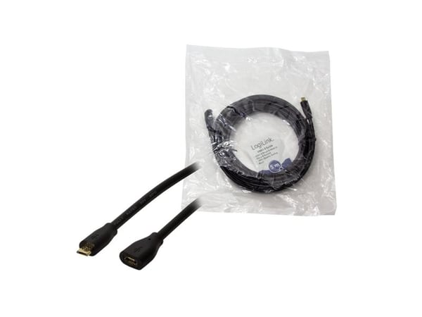 LogiLink CU0125, 5 m, Micro-USB B, Micro-USB B, USB 2.0, 0,48 Gbit/s, Sort