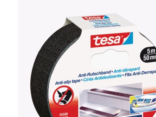 TESA 55588, Sklisikker badematte, Voksne, Sort, 50 mm