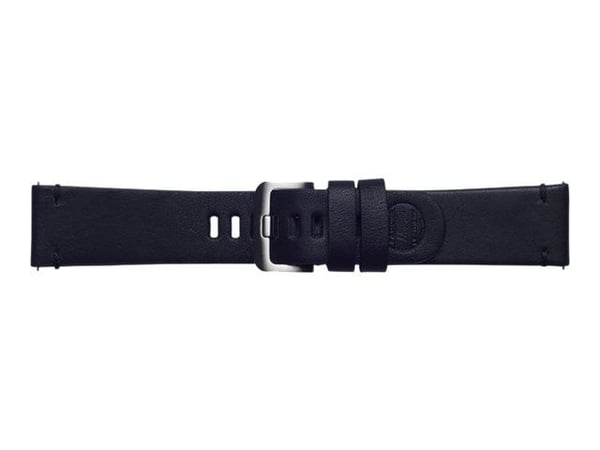 Strap Studio Essex Leather Band - Klokkestropp for smart armbåndsur - svart - for Samsung Gear S3 Classic, Gear S3 Frontier; Galaxy Watch (46 mm)