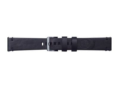 Strap Studio Essex Leather Band - Klokkestropp for smart armbåndsur - svart - for Samsung Gear Sport SM-R600; Galaxy Watch (42 mm)
