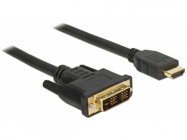 Delock - Adapterkabel - DVI-D hann til HDMI hann - 5 m - trippel beskyttelse - svart