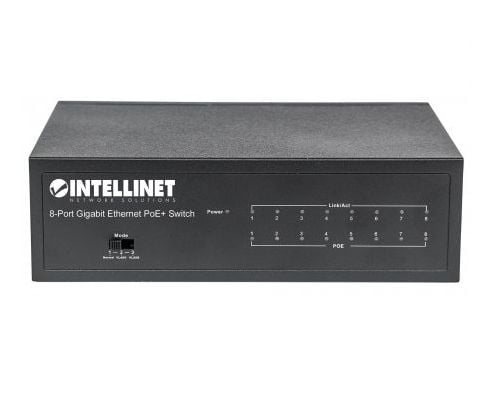 Intellinet 561204, Håndtert, Gigabit Ethernet (10/100/1000), Full tosidig, Strøm over Ethernet (PoE)