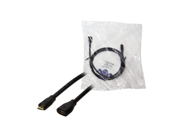LogiLink CU0121, 1 m, Micro-USB B, Micro-USB B, USB 2.0, 0,48 Gbit/s, musta