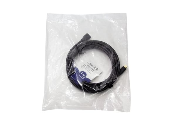 LogiLink CU0124, 3 m, Micro-USB B, Micro-USB B, USB 2.0, 0,48 Gbit/s, musta