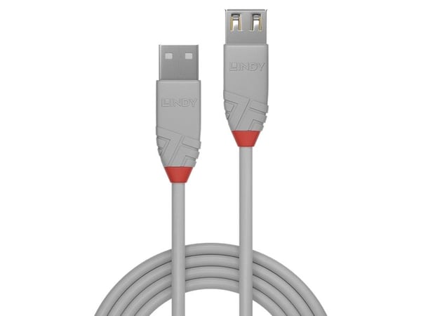 Lindy 36715, 5 m, USB A, USB A, USB 2.0, 0,48 Gbit/s, Grå