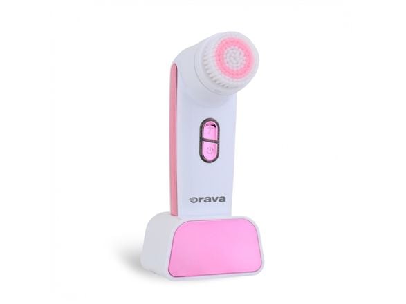 ORAVA ansiktsenhet Valiklis FB-04, batteritype batteri 3 V (2x 1,5 V AAA), 4 ulike utskiftbare hoder, hvit/rosa