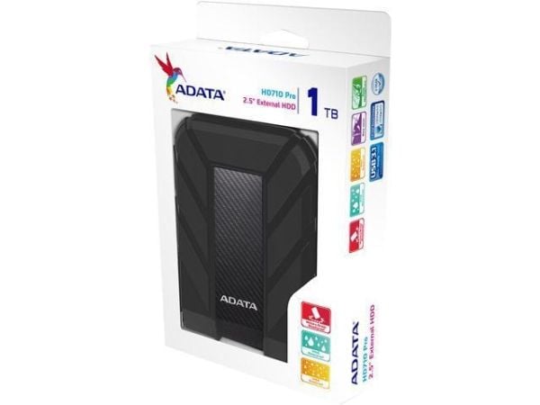 ADATA HD710 Pro - Hårddisk - 1 TB - extern (portabel) - USB 3.1 - svart