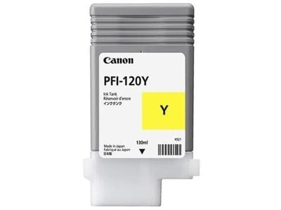 Canon PFI-120 Y - 130 ml - gul - original - bläcktank - för imagePROGRAF GP-200, GP-300, TM-200, TM-205, TM-255, TM-300, TM-305, TM-355
