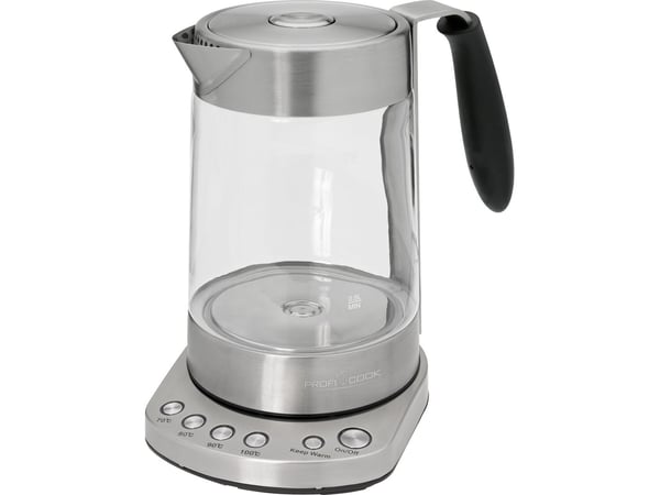 ProfiCook PC-WKS 1020 G - Temaskin/kjele - 1.7 liter - 3 kW - rustfritt stål / svart