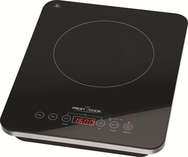 ProfiCook PC-EKI 1062 - Elektrisk varmeplate - 2 kW - rustfritt stål / svart