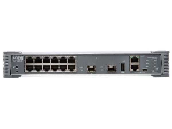 Juniper Networks EX Series EX2300-C-12T - Switch - L3 - Styrt - 12 x 10/100/1000 + 2 x Gigabit SFP / 10 Gigabit SFP+ - rackmonterbar