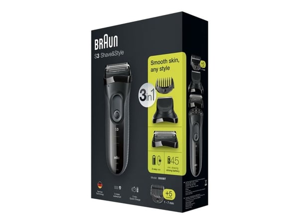 Braun Series 3 Shave&Style 3000BT 3-in-1 - Rakapparat - sladdlös - grå